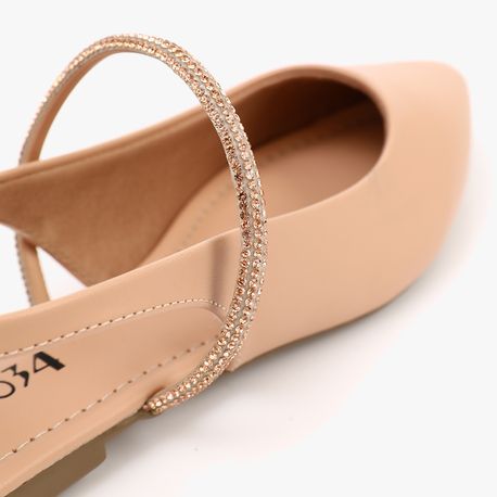 SAPATILHA SLINBACK STRASS SD9005179 NATURAL NP/ROSE 35