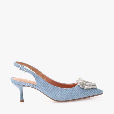 SCARPIN CHANEL CORACAO 1420104 JEANS CLARO 34