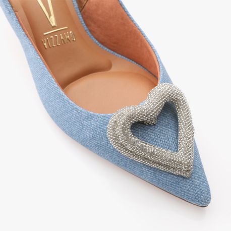 SCARPIN CHANEL CORACAO 1420104 JEANS CLARO 34