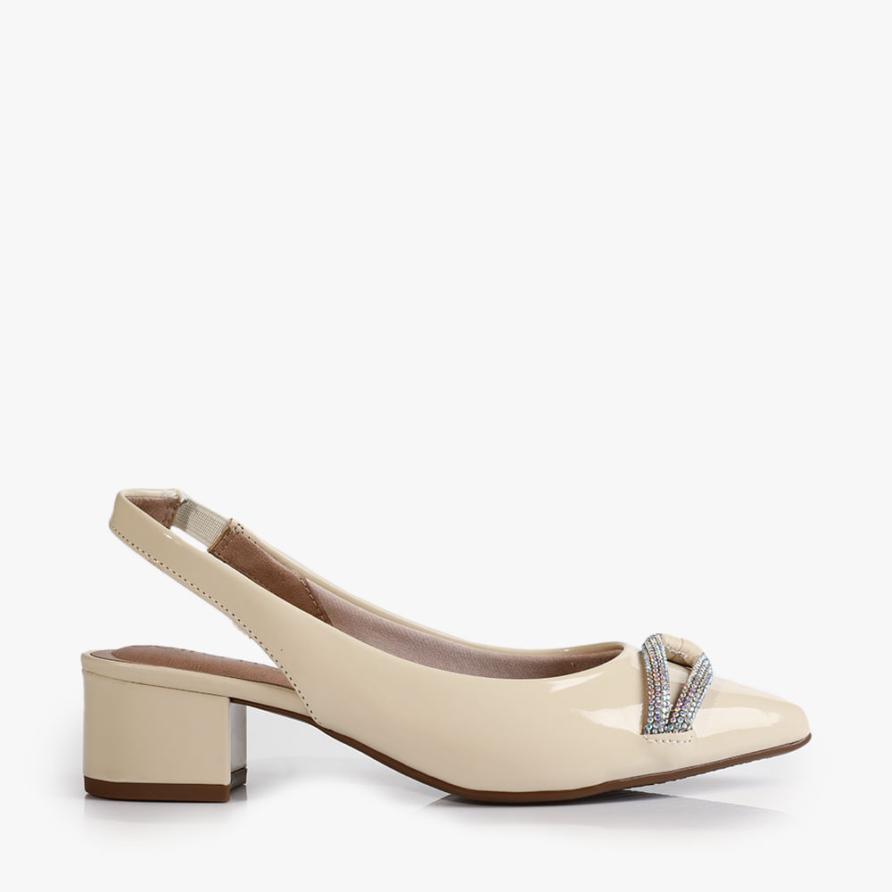 SCARPIN SALTO ENFEITE STRASS 4182221 CREME VZ 34