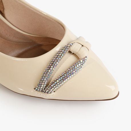 SCARPIN SALTO ENFEITE STRASS 4182221 CREME VZ 34