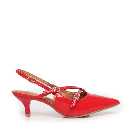 SCARPIN SALTO FINO SLINGBACK FIVELA 1122885 VERMELHO VZ 34