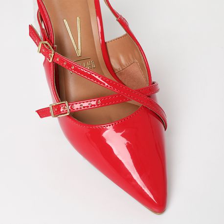 SCARPIN SALTO FINO SLINGBACK FIVELA 1122885 VERMELHO VZ 34