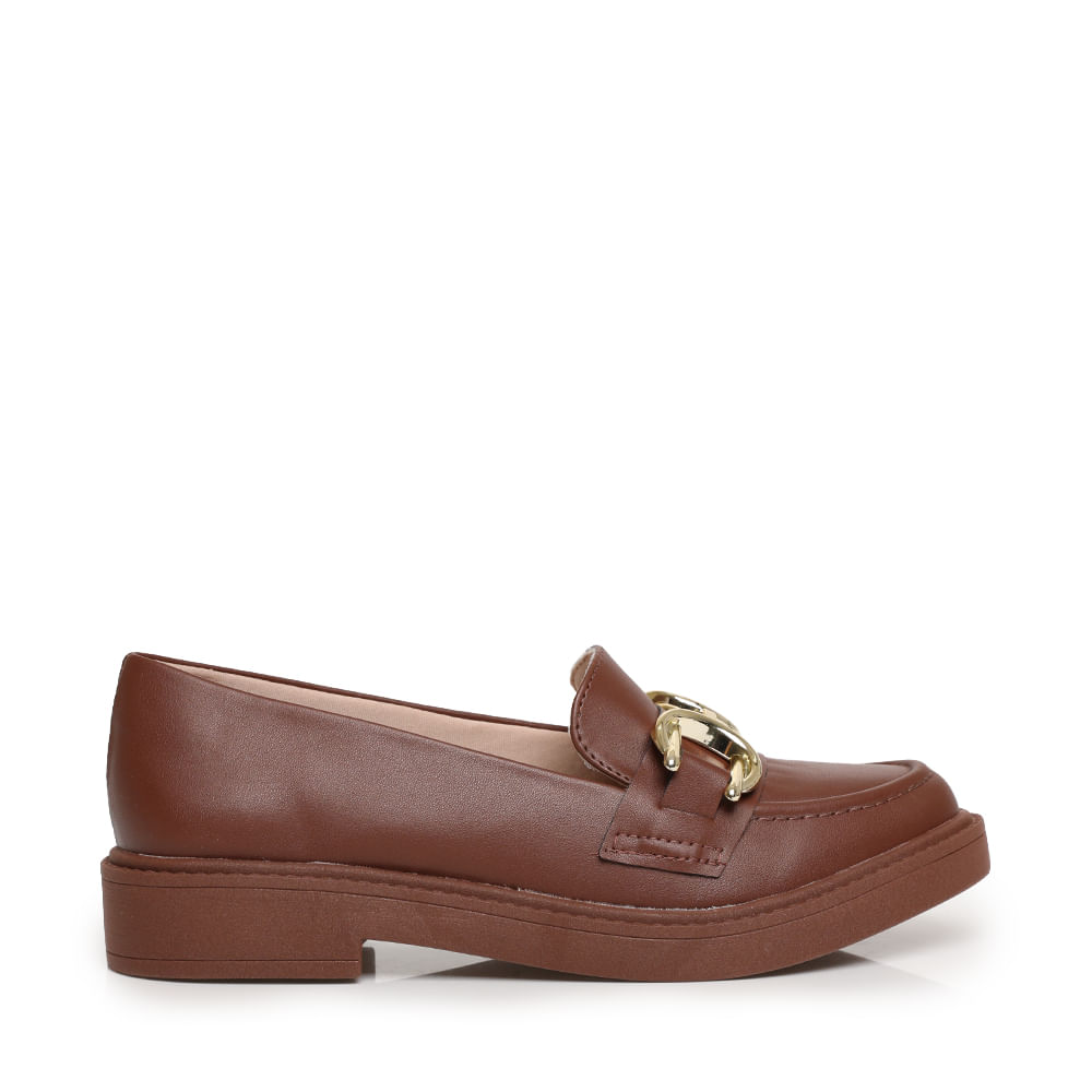 MOCASSIM FIVELA SD94011486 CACAU NP/ METAL DOURADO/ SOLADO CACAU 34