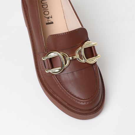 MOCASSIM FIVELA SD94011486 CACAU NP/ METAL DOURADO/ SOLADO CACAU 34