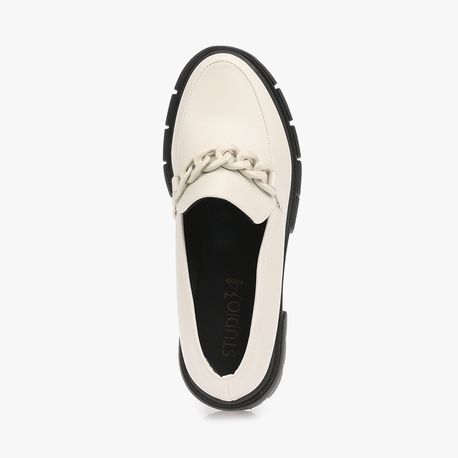 MOCASSIM TRATORADO CORRENTE ANTONELA 1 OFF WHITE/PRETO 37