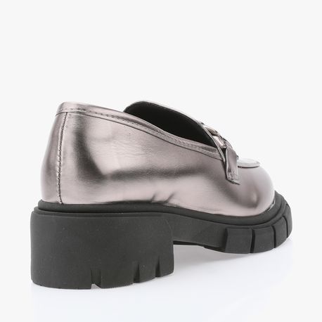 MOCASSIM TRATORADO CORRENTE ANTONELA 1 PRATA VELHO/PRETO 36