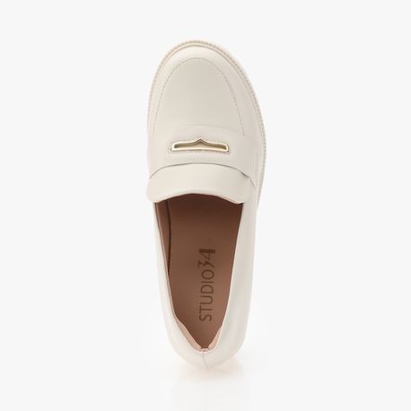 MOCASSIM SALTO SD64610456 OFF WHITE/OFF WHITE/OURO 34