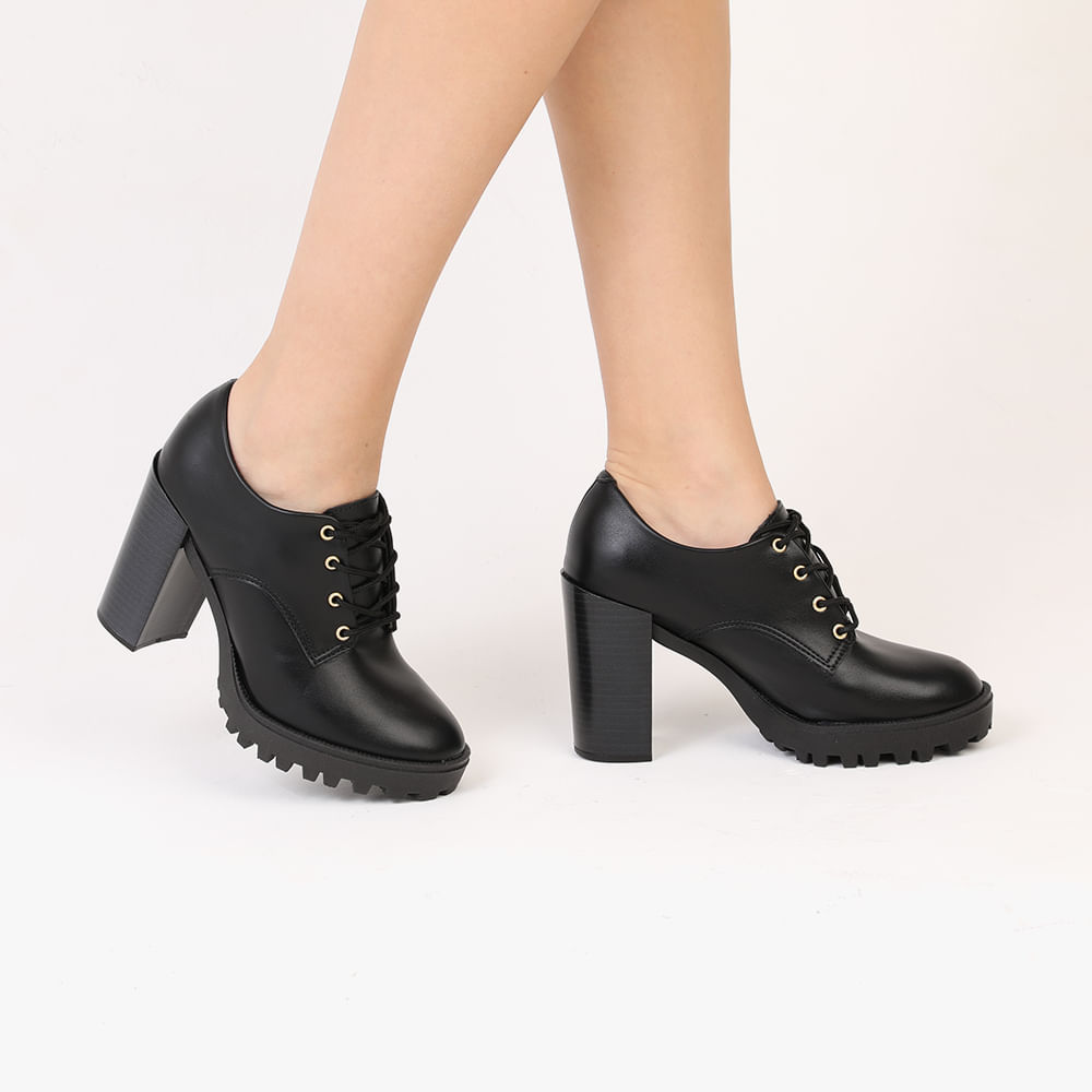 Oxford Salto Oxford Verniz Feminino Verniz Oxford Preto Vizzano