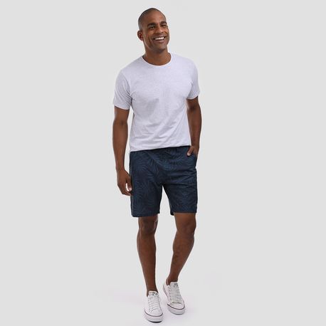 BERMUDA TACTEL FOLHAGEM 9140034 AZUL 38