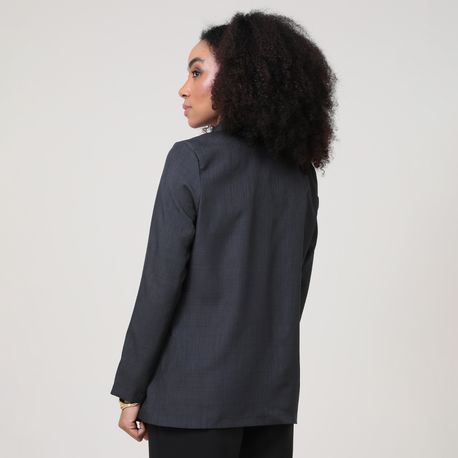 BLAZER ALONGADO LINHO 410573 PRETO P