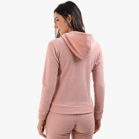 MOLETOM ZIPER CAPUZ BUCLE 2337 ROSE P