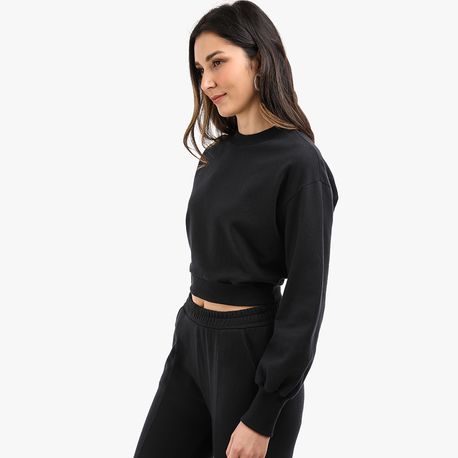 MOLETOM FECHADO CROPPED 83 PRETO P