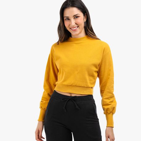MOLETOM FECHADO CROPPED 83 MOSTARDA P