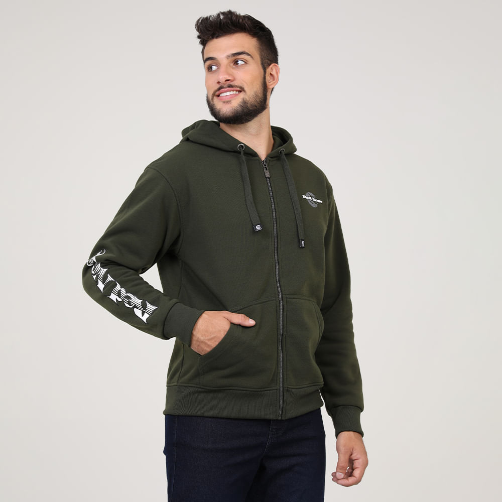 JAQUETA MOLETOM "RED NOSE" NA MANGA 9540207 MILITAR P