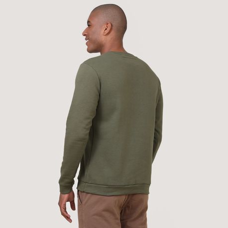 MOLETOM CARECA BASICO  COM BORDADO P6001 MILITAR P