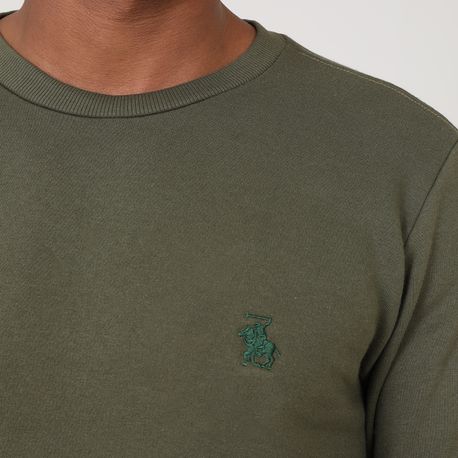 MOLETOM CARECA BASICO  COM BORDADO P6001 MILITAR P