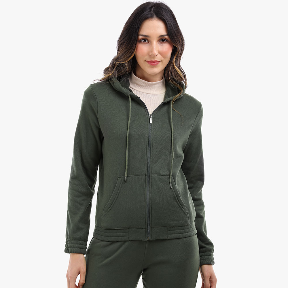 JAQUETA MOLETOM CANGURU CAPUZ 7888 MILITAR P