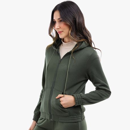 JAQUETA MOLETOM CANGURU CAPUZ 7888 MILITAR P