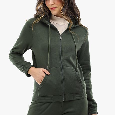 JAQUETA MOLETOM CANGURU CAPUZ 7888 MILITAR P