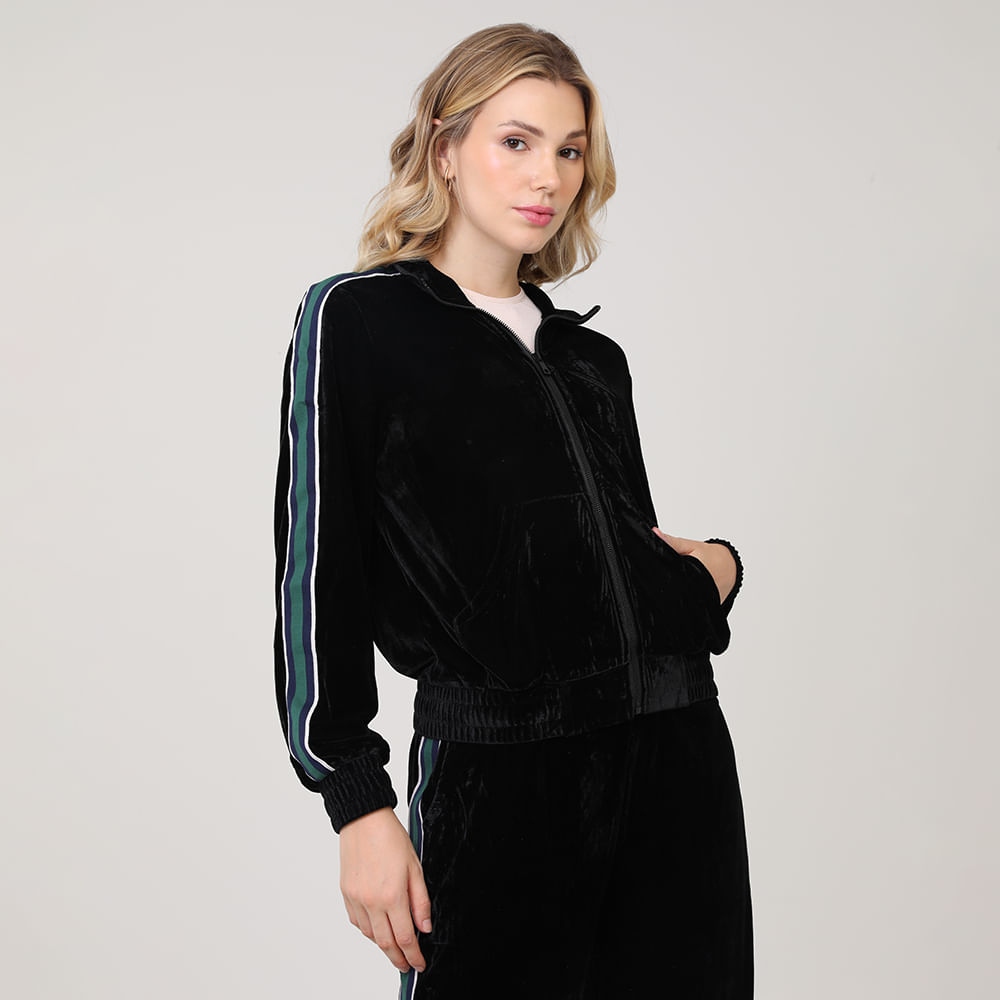 JAQUETA PLUSH C/ ZIPER GUCCI 670326 PRETO P