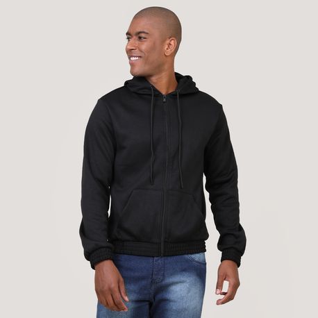 JAQUETA MOLETOM ABERTA C/ BOLSO CANGURU 210664CX-24A/C/D PRETO P