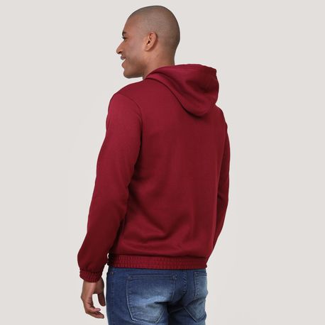 JAQUETA MOLETOM ABERTA C/ BOLSO CANGURU 210664CX-24A/C/D BORDO P