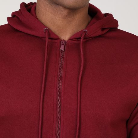 JAQUETA MOLETOM ABERTA C/ BOLSO CANGURU 210664CX-24A/C/D BORDO P