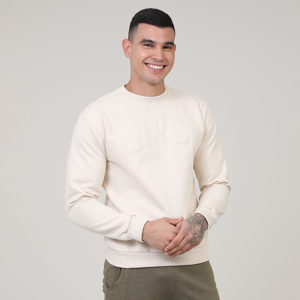 MOLETOM CARECA C/ APLIQUE DG-24757 OFF WHITE P