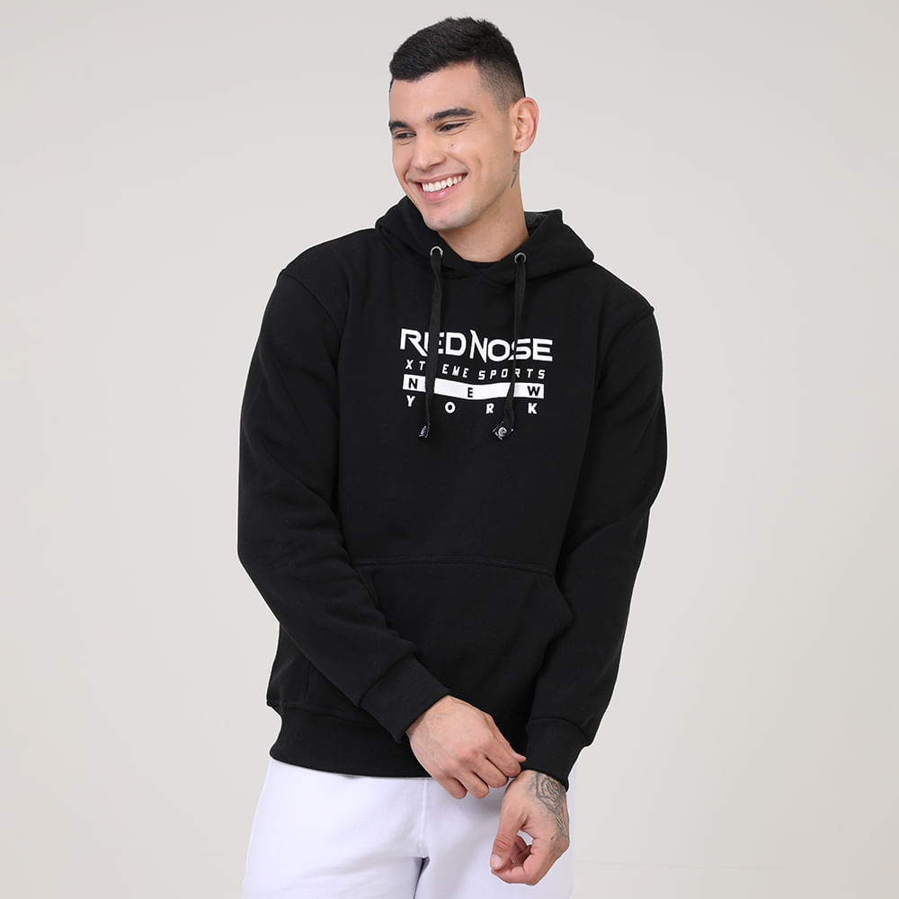 MOLETOM CANGURU C/ CAPUZ RED NOSE 9540189 PRETO P