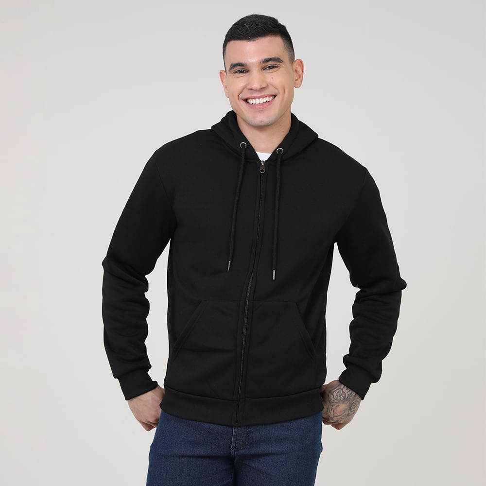 JAQUETA DE MOLETOM C/ CAPUZ MMBZ/MMFB400 PRETO P