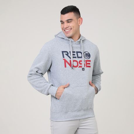 MOLETOM FECHADO CANGURU C/ CAPUZ "RED NOSE" 9540238 CINZA CLARO P