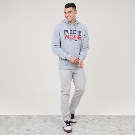 MOLETOM FECHADO CANGURU C/ CAPUZ "RED NOSE" 9540238 CINZA CLARO P