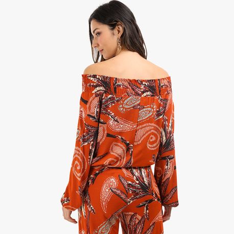 BLUSA ML CANOA LASTEX EST 102893 CARAMELO P