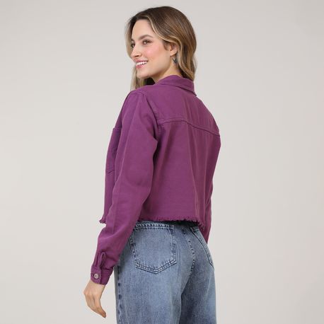 JAQUETA DE SARJA COLLOR BARRA DESFIADA 22266 ROXO P