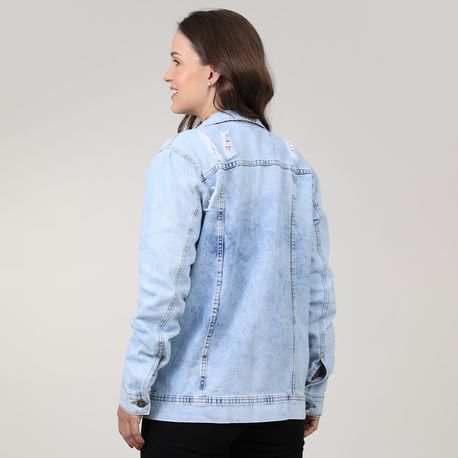 JAQUETA OVERSIZE SKY APLIQUE 40007 JEANS MEDIO P