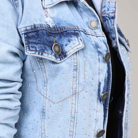 JAQUETA OVERSIZE SKY APLIQUE 40007 JEANS MEDIO P
