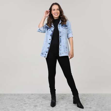 JAQUETA OVERSIZE SKY APLIQUE 40007 JEANS MEDIO P