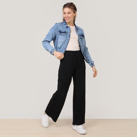 JAQUETA JEANS CURTA BOLSOS E ELAST V18-2065 JEANS CLARO P