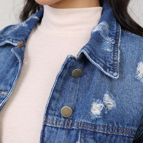 JAQUETA JEANS MED CURTA 271166 JEANS MEDIO G