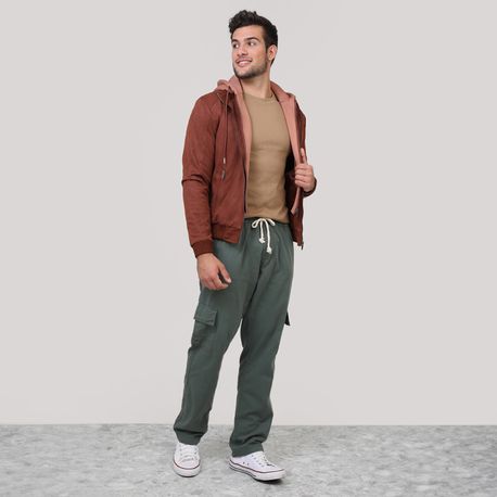 JAQUETA DE SUEDE ABERTA C/ ZIPER E MOLETOM INTERNO C/ CAPUZ 210391CX-18A MARROM P