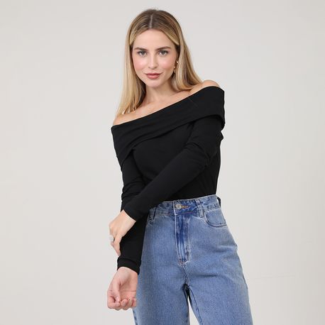 BLUSA COTTON ML CANOA 119312 PRETO P