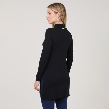 BLUSA ALONGADA GOLA ALTA 72993 PRETO M