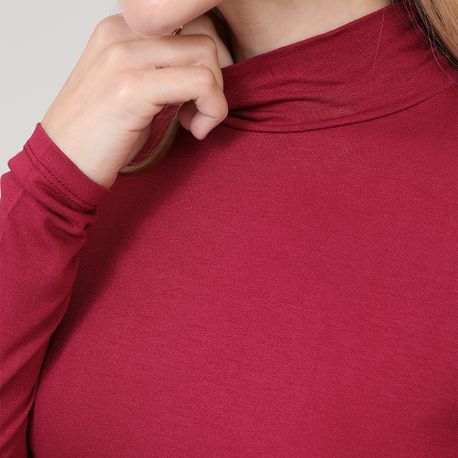 BLUSA ALONGADA GOLA ALTA 72993 VINHO M