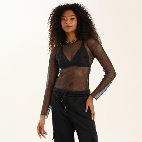 BLUSA ML TELA 220840 PRETO P