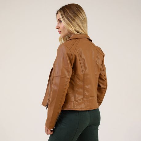 JAQUETA PU BIKER 640447 MARROM P