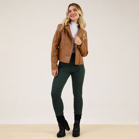 JAQUETA PU BIKER 640447 MARROM M
