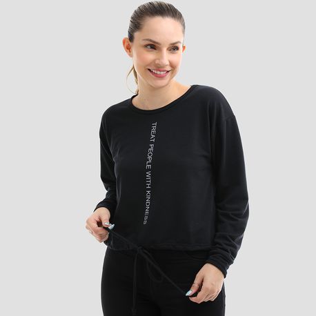 BLUSA MOLETOTON SILK AMARRACAO 3112 PRETO M