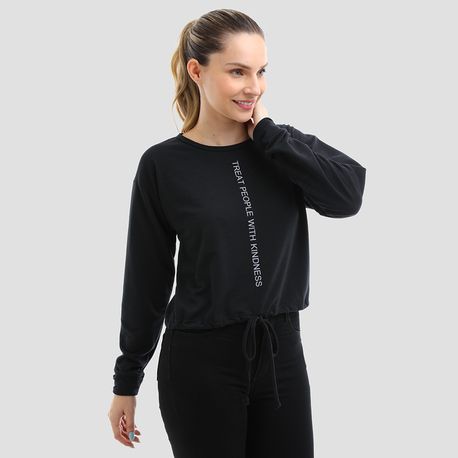 BLUSA MOLETOTON SILK AMARRACAO 3112 PRETO M