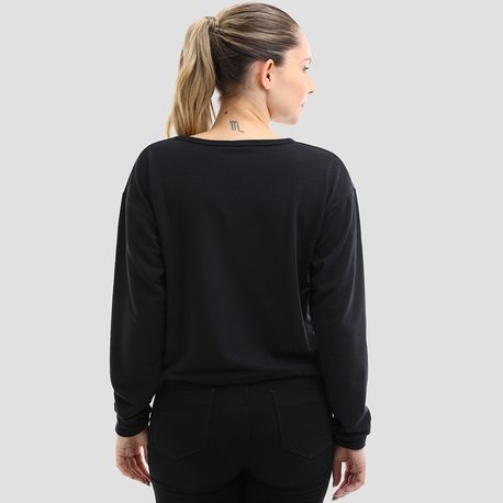 BLUSA MOLETOTON SILK AMARRACAO 3112 PRETO M